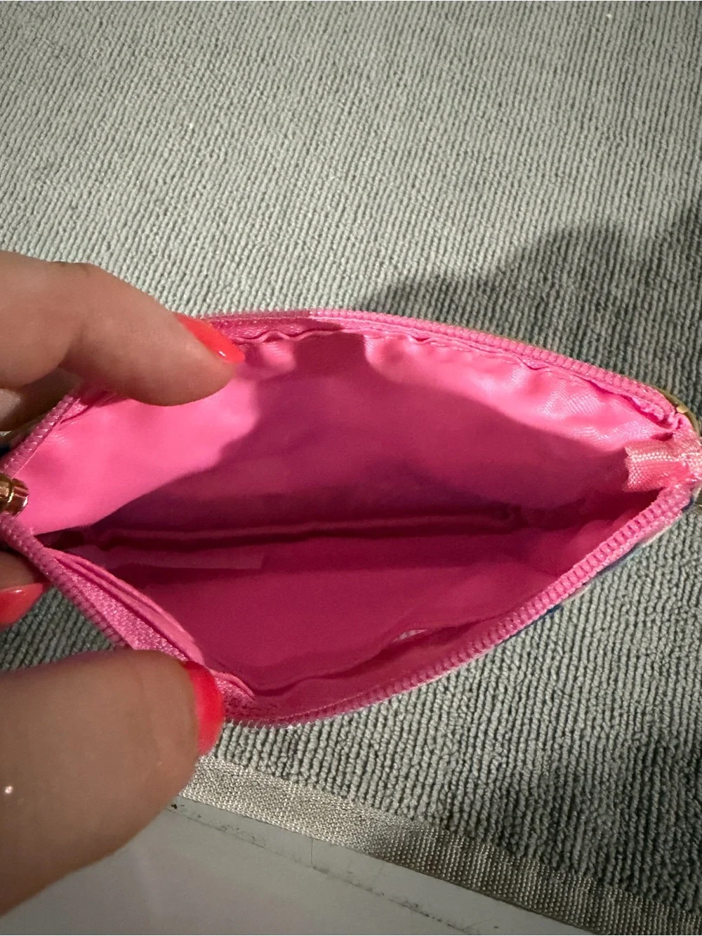 Lilly Pulitzer Pink Blue Floral Key & Card Holder with Gold Trim